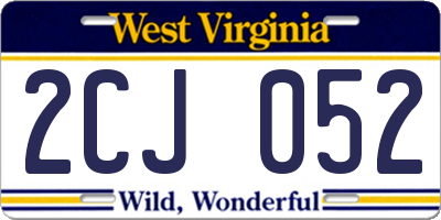 WV license plate 2CJ052