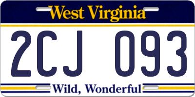 WV license plate 2CJ093