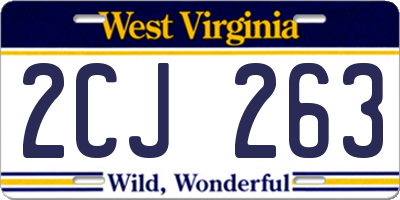 WV license plate 2CJ263