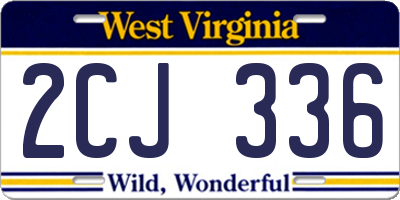 WV license plate 2CJ336