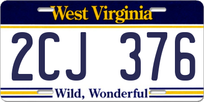 WV license plate 2CJ376