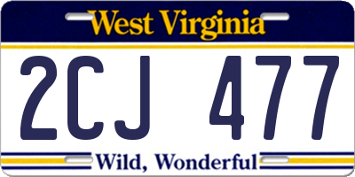 WV license plate 2CJ477