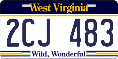 WV license plate 2CJ483