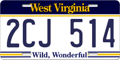 WV license plate 2CJ514