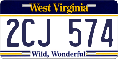 WV license plate 2CJ574