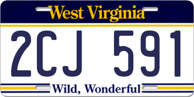 WV license plate 2CJ591