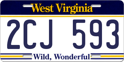 WV license plate 2CJ593