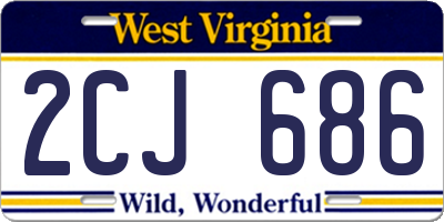 WV license plate 2CJ686