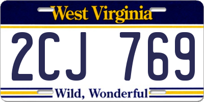 WV license plate 2CJ769