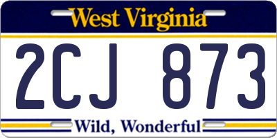 WV license plate 2CJ873