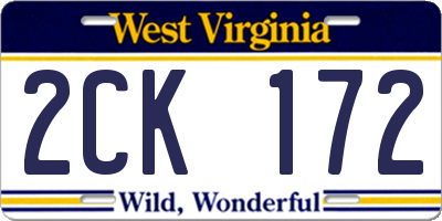 WV license plate 2CK172