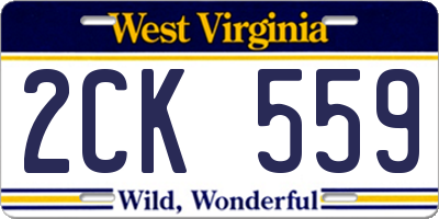 WV license plate 2CK559