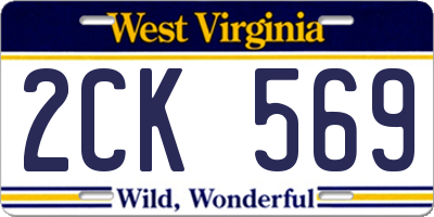 WV license plate 2CK569