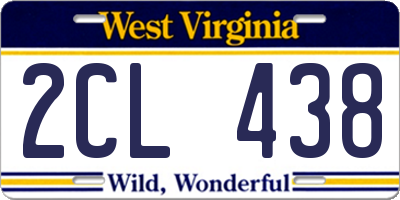 WV license plate 2CL438