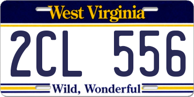 WV license plate 2CL556