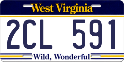 WV license plate 2CL591