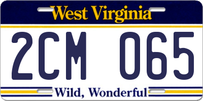 WV license plate 2CM065