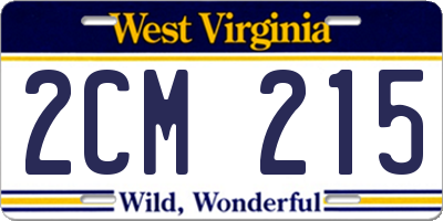WV license plate 2CM215