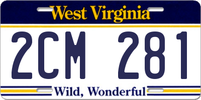 WV license plate 2CM281