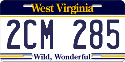 WV license plate 2CM285