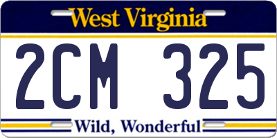 WV license plate 2CM325