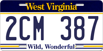 WV license plate 2CM387