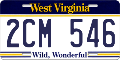 WV license plate 2CM546