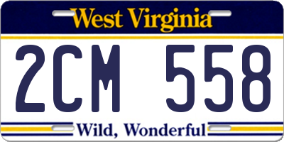 WV license plate 2CM558