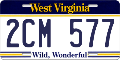 WV license plate 2CM577