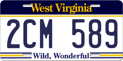 WV license plate 2CM589