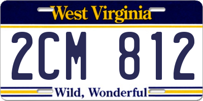 WV license plate 2CM812