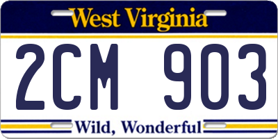 WV license plate 2CM903
