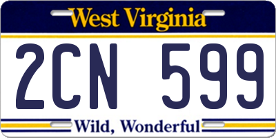 WV license plate 2CN599