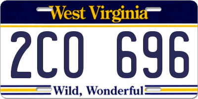 WV license plate 2CO696