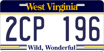 WV license plate 2CP196