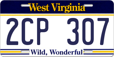 WV license plate 2CP307