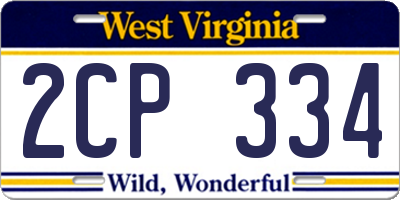 WV license plate 2CP334