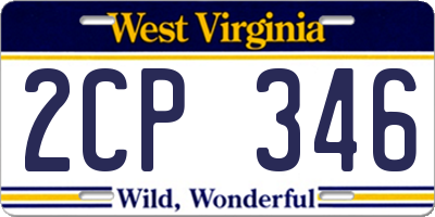 WV license plate 2CP346