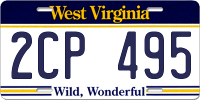 WV license plate 2CP495
