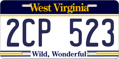 WV license plate 2CP523