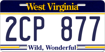 WV license plate 2CP877