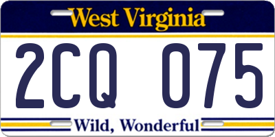 WV license plate 2CQ075