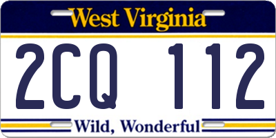 WV license plate 2CQ112