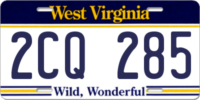 WV license plate 2CQ285