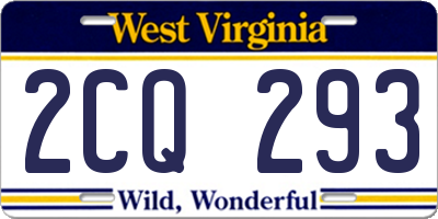 WV license plate 2CQ293