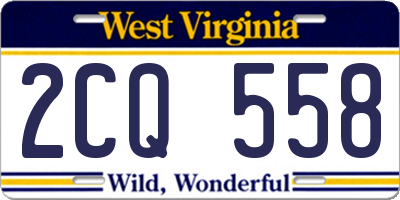 WV license plate 2CQ558
