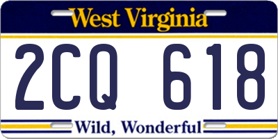 WV license plate 2CQ618