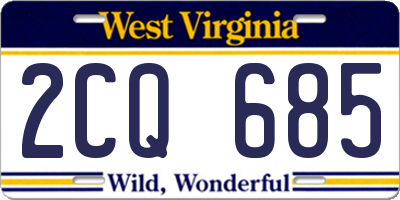WV license plate 2CQ685