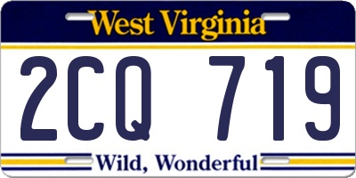WV license plate 2CQ719