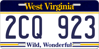 WV license plate 2CQ923